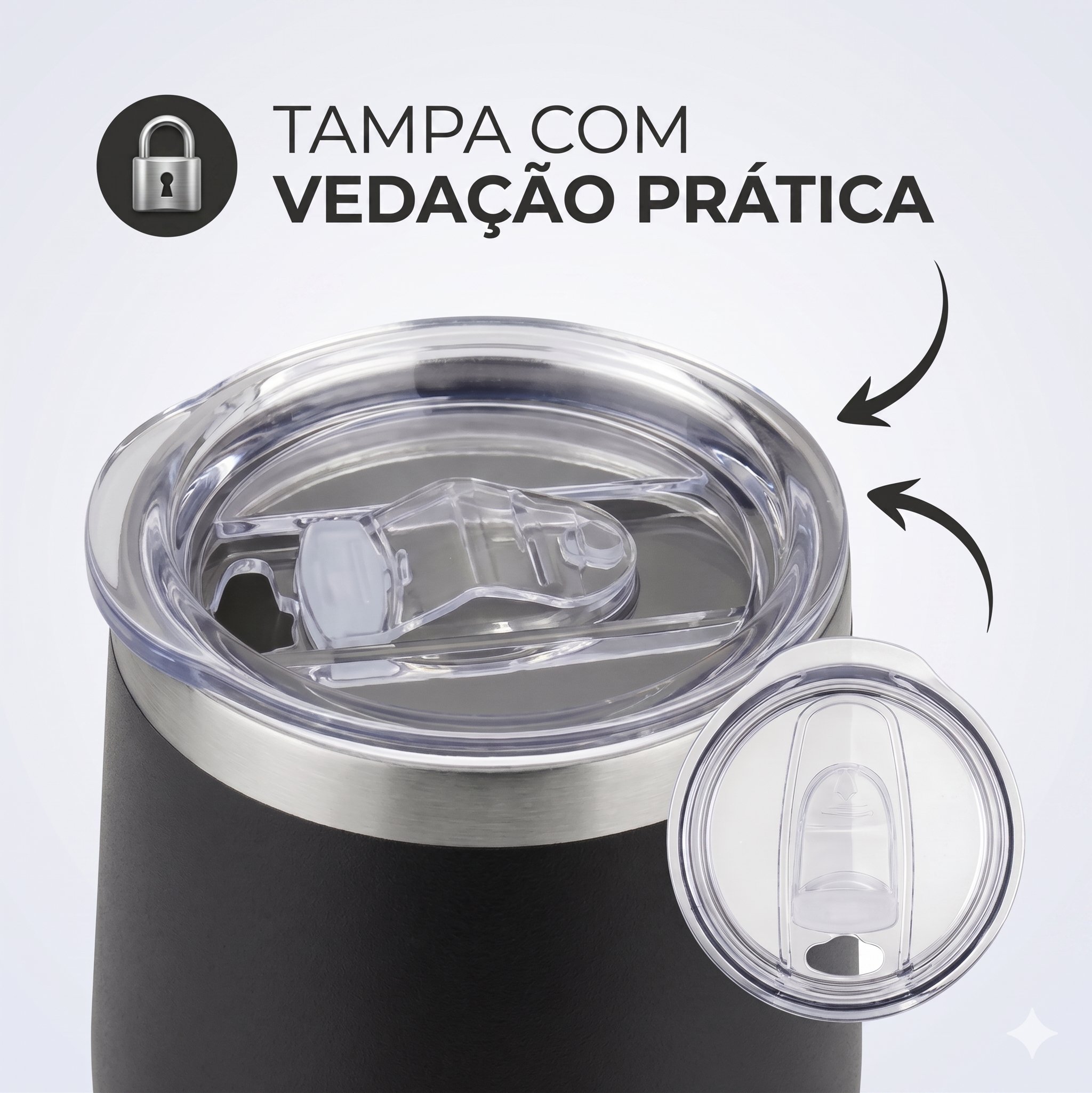 Tampa com vedação prática